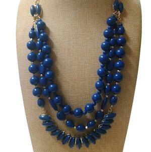 NWOT Premier Designs Limited Edition Navy Statement Necklace Signed